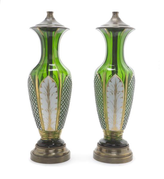 Appraisal: Sale Lot A Pair of French Enameled Glass Vases each