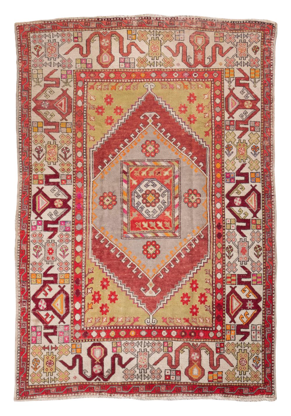 Appraisal: TURKISH RUG X MID- TH CENTURYTURKISH RUG ' X '