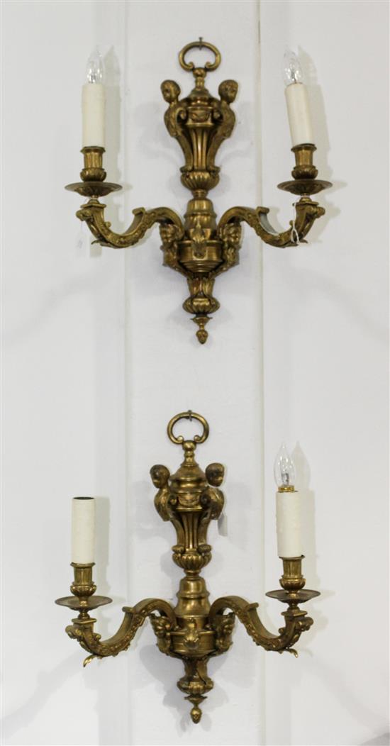 Appraisal: Sale Lot A Pair of Painted Metal Sconces Length inches