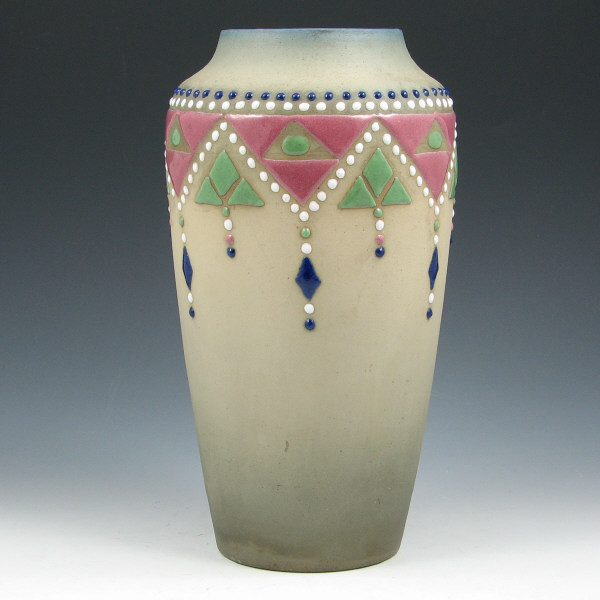 Appraisal: Brush McCoy Jewel Vase Brush McCoy Jewel vase with multi-colored