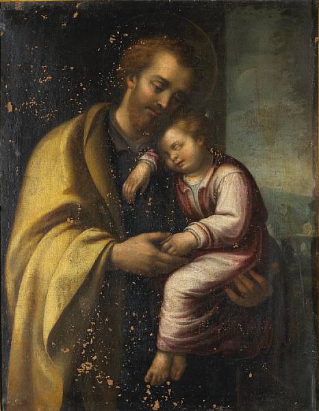 Appraisal: Studio of Carlo Maratta Italian - Saint Joseph holding the