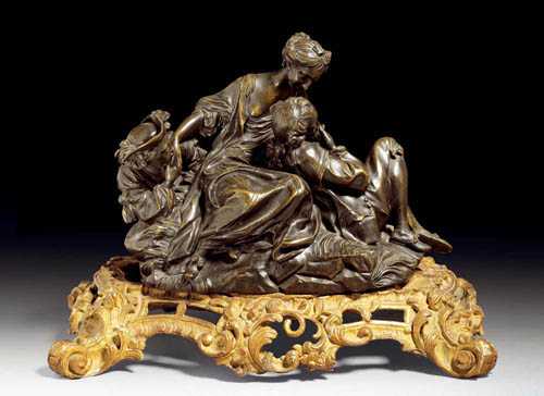 Appraisal: BRONZE GROUP LES AMANTS late Louis XV Paris th century