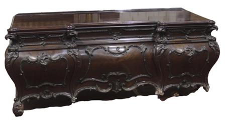 Appraisal: A Victorian Chippendale style mahogany sideboard leaf holder the moulded