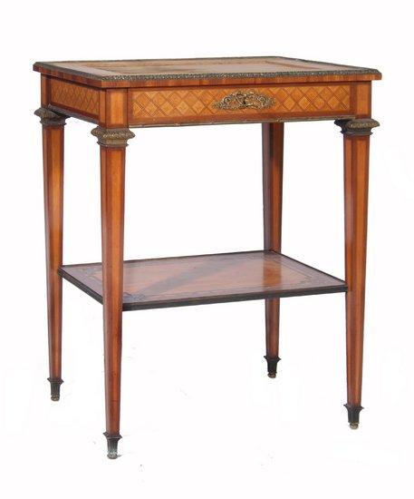 Appraisal: A th Century French parquetry and inlaid two tier occasional