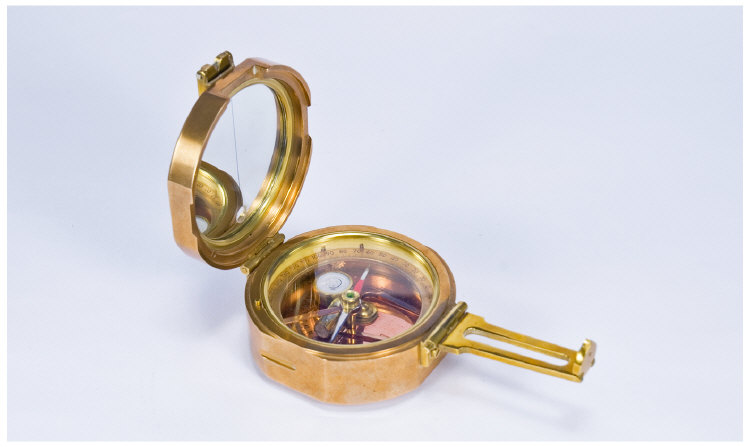 Appraisal: Pocket Sized Brass Clinometer measuring inches in diameter