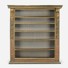 Appraisal: Venetian BOOKCASE Italy th centurycarved gilt and enameled wood h