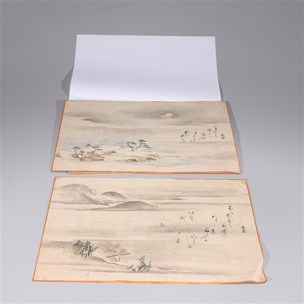 Appraisal: Group of three antique Japanese paintings each signed one possibly