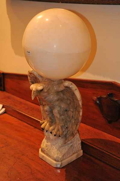 Appraisal: A 'S ALABASTER EAGLE LAMP