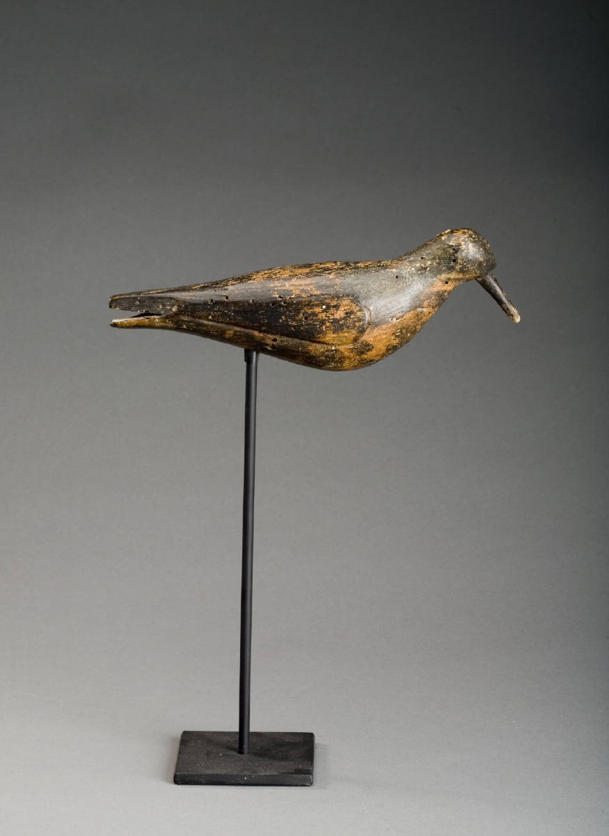 Appraisal: CARVED AND PAINTED ROBIN SNIPE DECOY CIRCA Exhibits carved wings