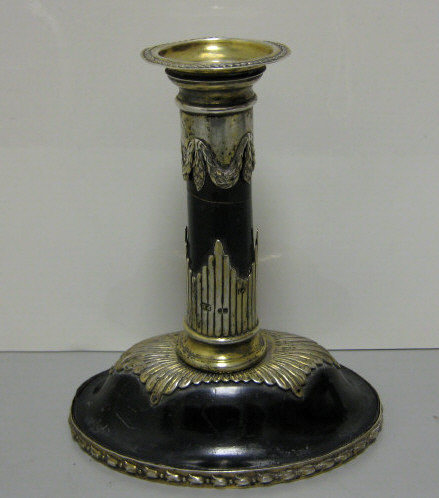 Appraisal: F B LONDON Classical style silver-gilt mounted lacquered wood low