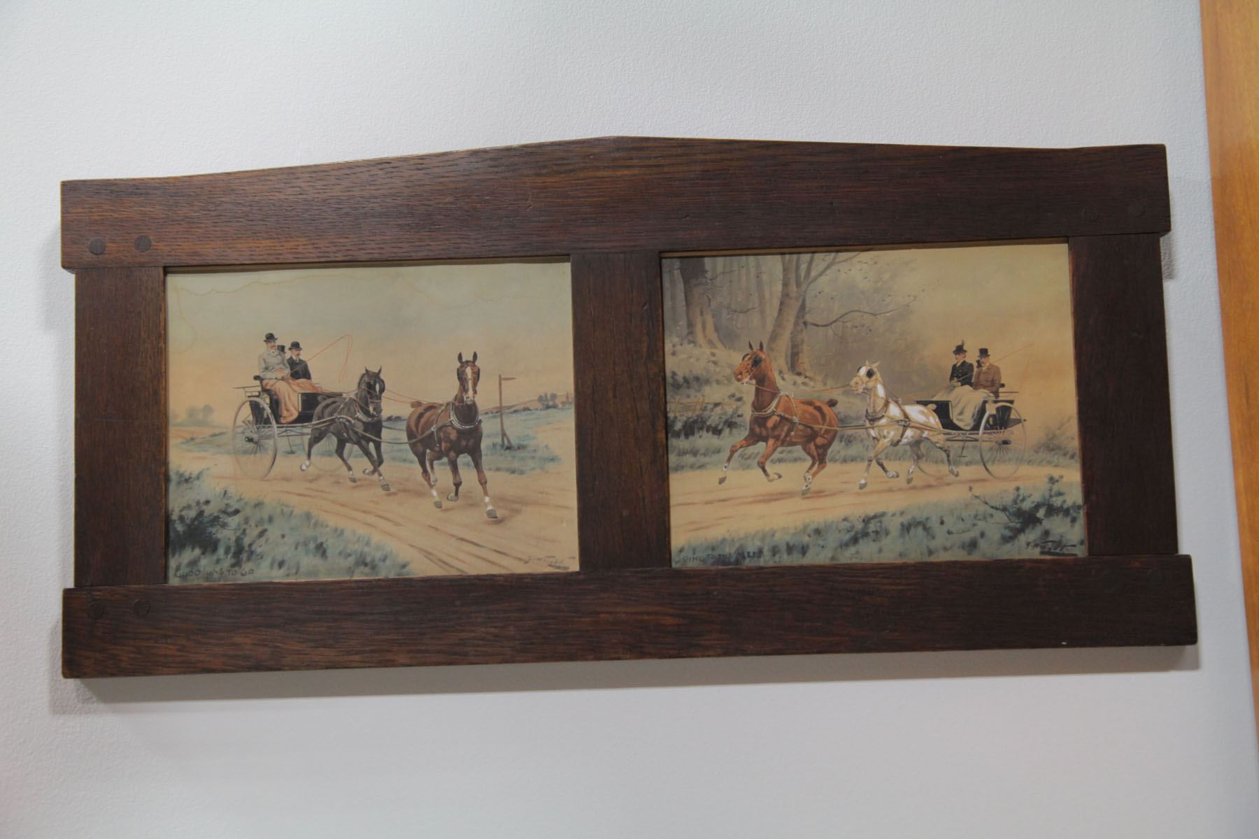 Appraisal: TWO DOUBLE FRAMED WATERCOLORS American th century Two water colors