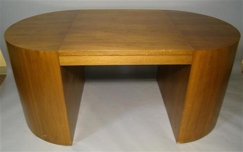 Appraisal: MODERN OVAL MAHOGANY OFFICE DESK