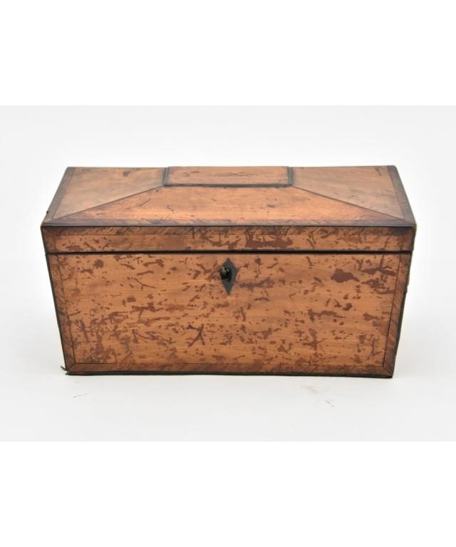 Appraisal: Georgian satinwood tea caddy h x w x d Condition