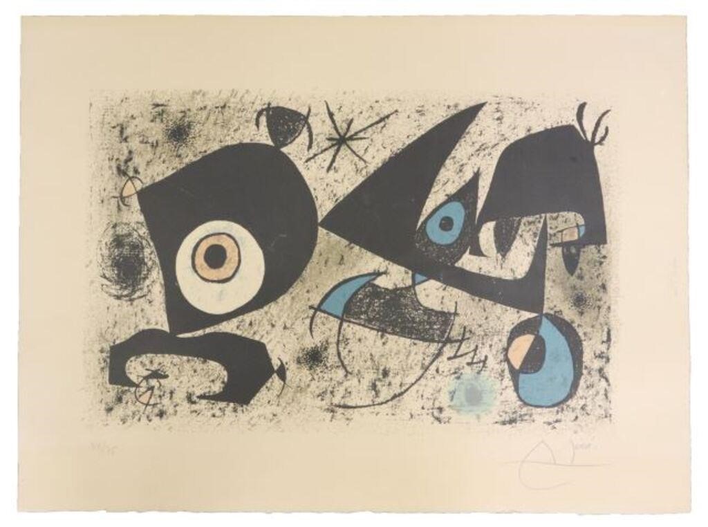 Appraisal: Unframed lithograph on paper Hommage a Miro signed lower right