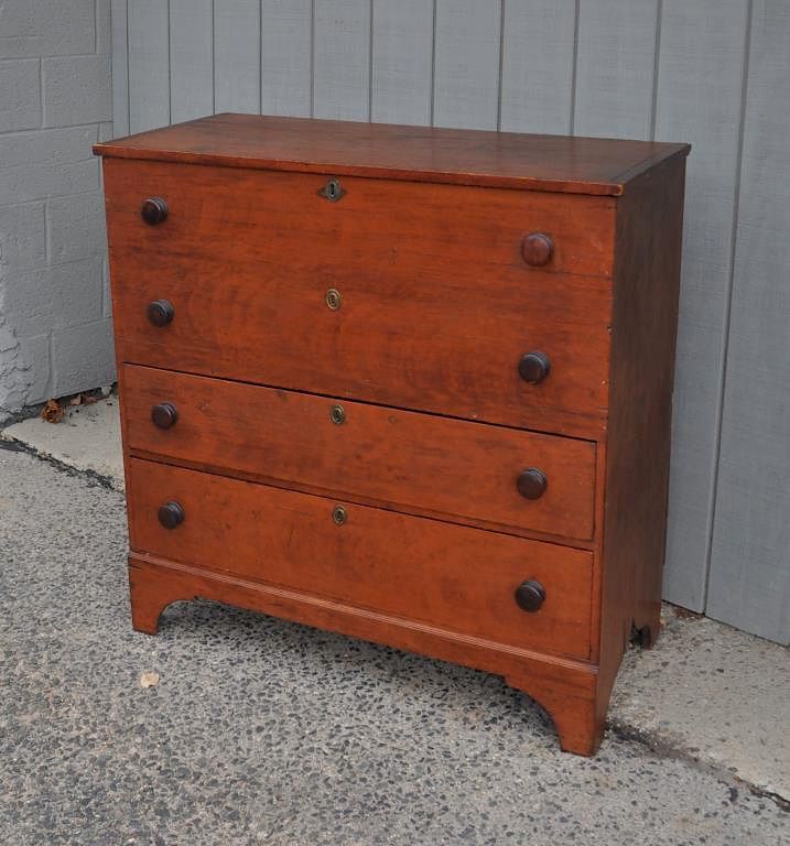 Appraisal: American Country Two Drawer Blanket Chest with lift top and