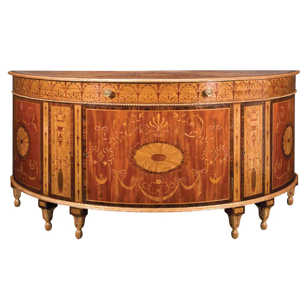 Appraisal: George III Style Inlaid Mahogany and Satinwood Side Cabinet Height