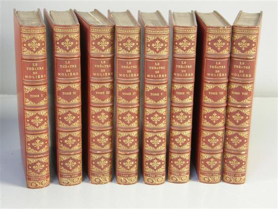 Appraisal: Le Theatre de Moliere vols red leather bindings publ Lyon