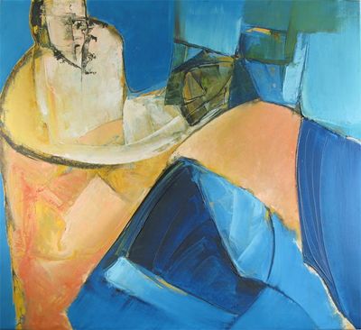 Appraisal: Larry Wakefield - Man reading Signed indistinctly Oil on canvas