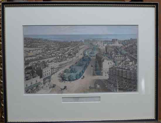 Appraisal: John Bruce coloured aquatint Bird's eye view of Brighton from