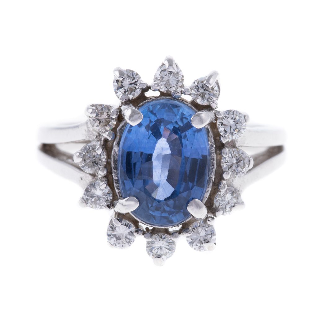 Appraisal: A ct Ceylon Sapphire Diamond Ring in K K white