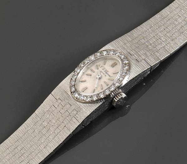 Appraisal: Chopard A lady's diamond and k white gold bracelet wristwatch