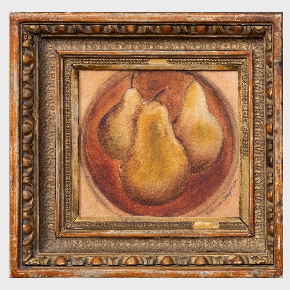 Appraisal: Virginia Chapman Still Life with Pears Pencil and watercolor on