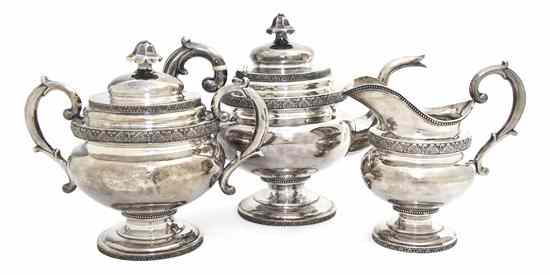 Appraisal: An American Coin Silver Tea Service Marquand Brother New York