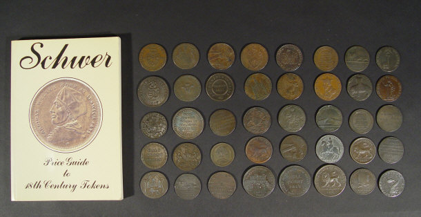 Appraisal: Collection of mainly th and th Century copper trade tokens