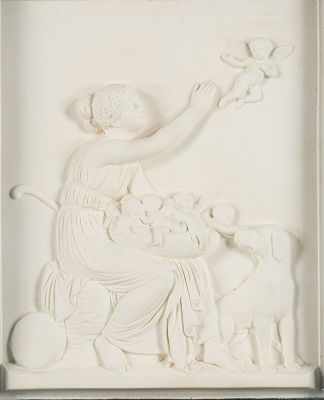 Appraisal: A Framed Bisque Plaster Plaque After a Relief Sculpture by