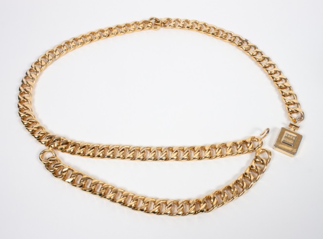 Appraisal: Chanel lady's gold-filled chain link belt in L overall