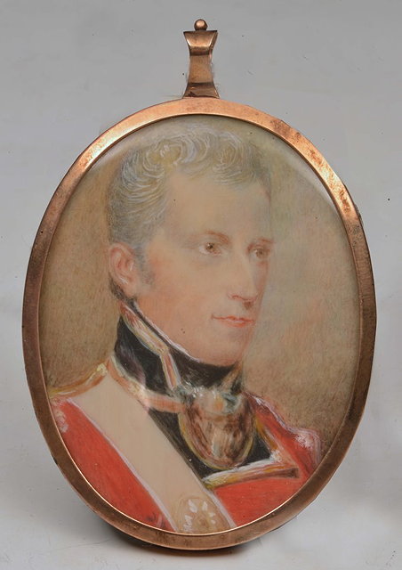 Appraisal: Early th Century English SchoolShoulder length miniature portrait of Colonel