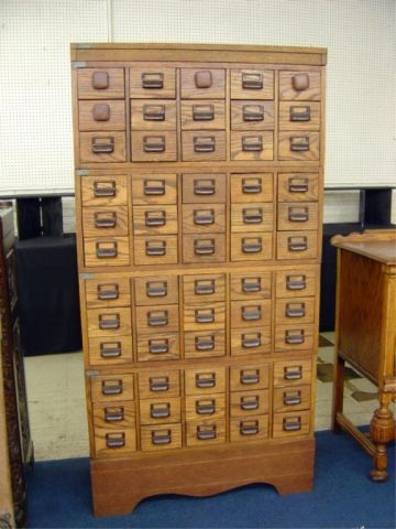 Appraisal: STACKING OAK FILE BOX CABINET