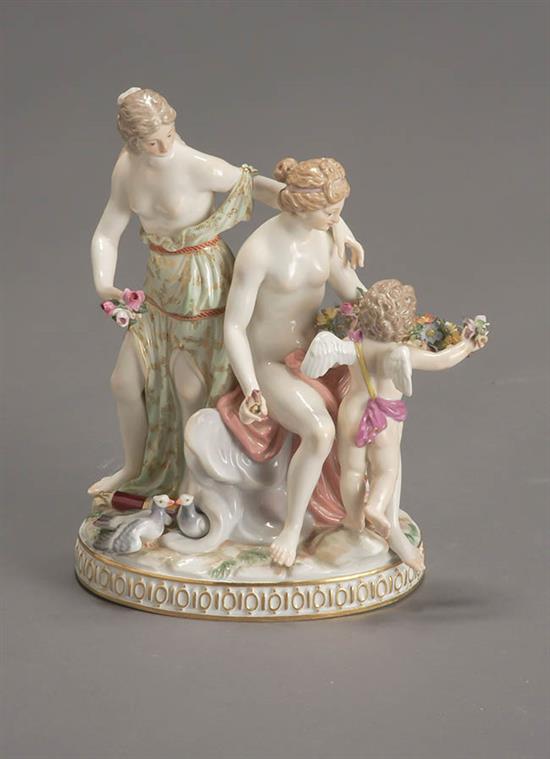 Appraisal: Meissen Allegorical Group of Love Late th-Early th Century Depicting