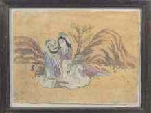 Appraisal: Three th century highly erotic ink and watercolour pictures each