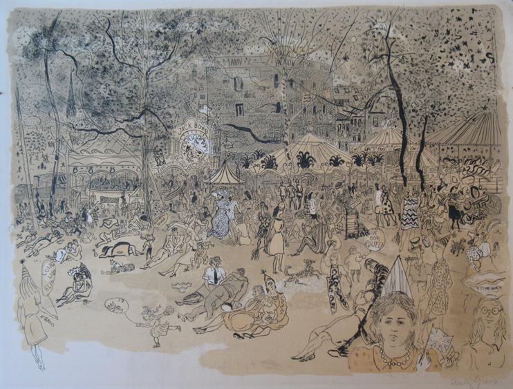 Appraisal: ANTHONY GROSS Coronation Funfair at Hamstead Heath signed in pencil