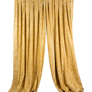 Appraisal: A Set of Six Scalamandr Silk Drapes th Century comprising