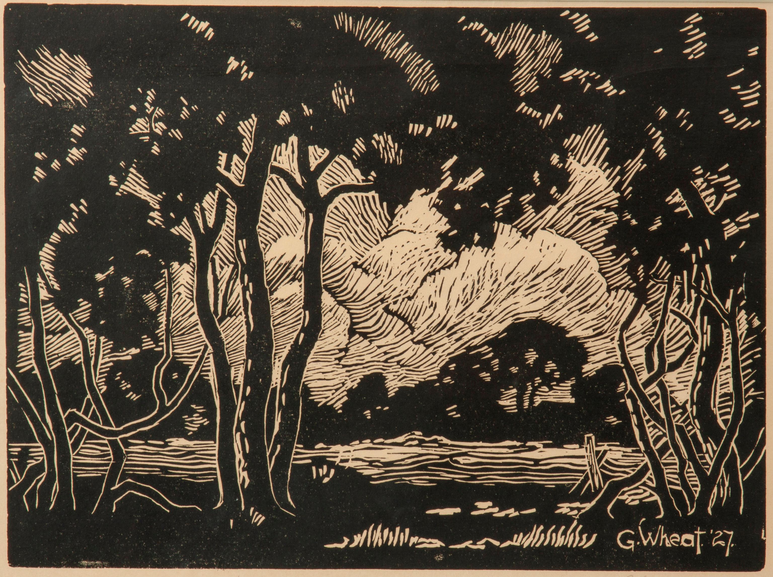 Appraisal: GLADYS WHEAT - WOODCUT Gladys M Wheat Kansas Missouri -