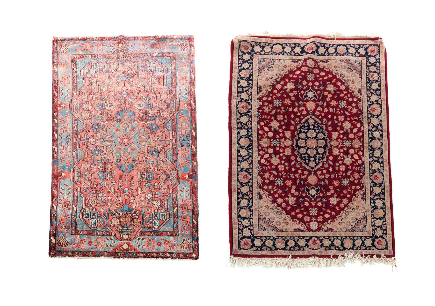 Appraisal: TWO HANDMADE ORIENTAL AREA RUGS Asian nd half- th century