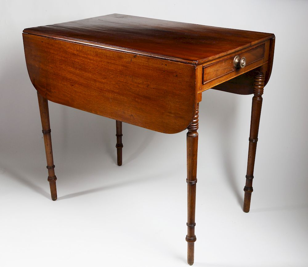 Appraisal: American Federal Mahogany Drop Leaf Pembroke Table circa Exclusive on