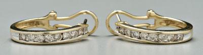 Appraisal: Pair diamond and gold earrings round brilliant-cut diamonds estimated total