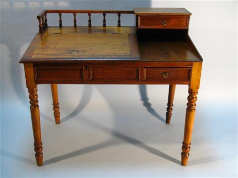 Appraisal: SHERATON STYLE WALNUT SCHOOL MASTER'S DESK Mid- th century with