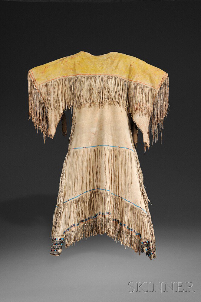 Appraisal: Southern Cheyenne Beaded and Fringed Hide Woman's Dress c third