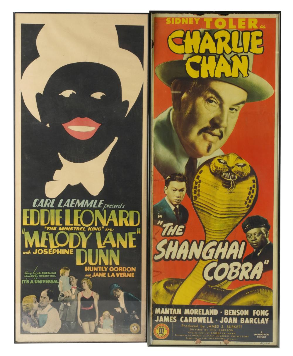 Appraisal: MELODY LANE CHARLIE CHAN MOVIE POSTERSCondition wear and losses to