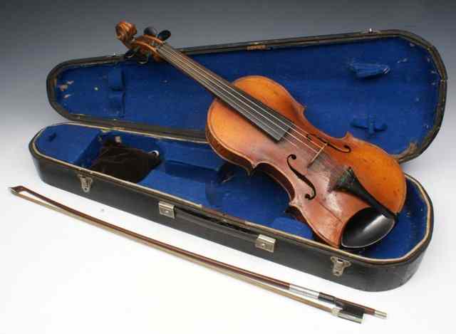 Appraisal: A 'S VIOLIN and bow in pine carrying case