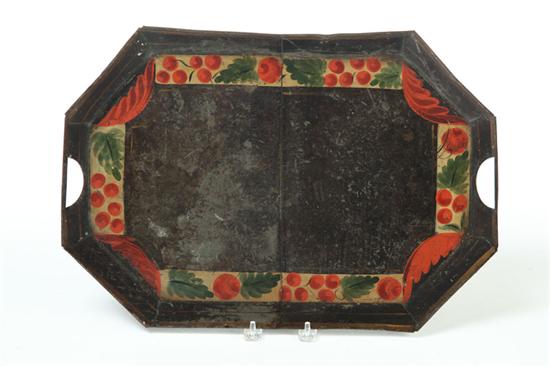 Appraisal: TOLE TRAY American mid th century Two-part octagonal tray with