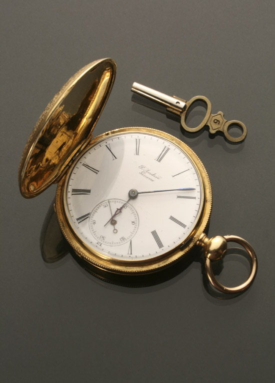 Appraisal: European -Karat Yellow-Gold Key-Wind Pendant Watch Drie Mid to Late