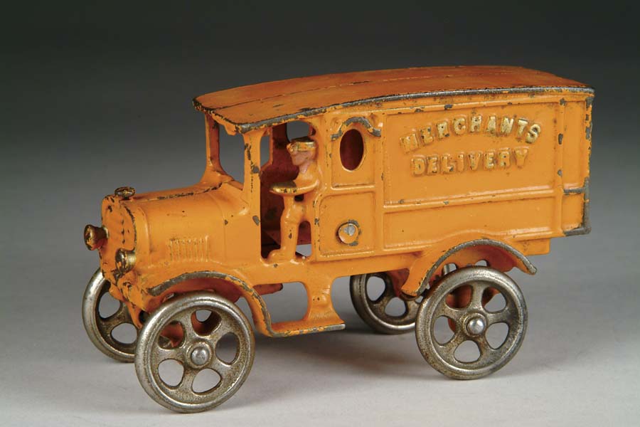 Appraisal: KENTON MERCHANT S DELIVERY TRUCK Charming early automotive toy ca