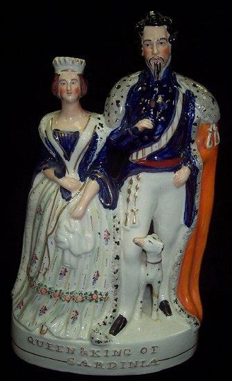 Appraisal: A named Staffordshire figure Queen and King of Sardinia cm