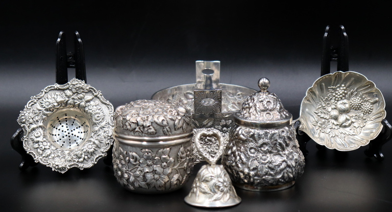 Appraisal: STERLING GROUPING OF STERLING BALTIMORE STYLE Hollowware Including a monogrammed