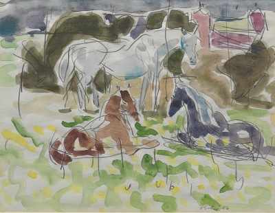 Appraisal: Joseph B O'Sickey American b Trio Watercolor and pencil on